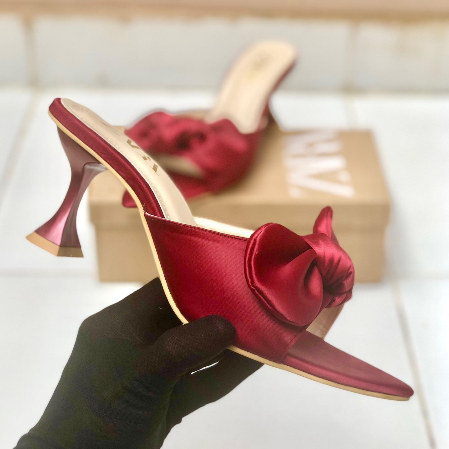 Zara Bow Heels – Elegant Women’s Footwear  (red)