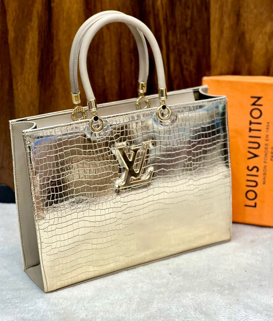 Louis Vuitton Crocodile Material Handbag - Masterpiece (silver)