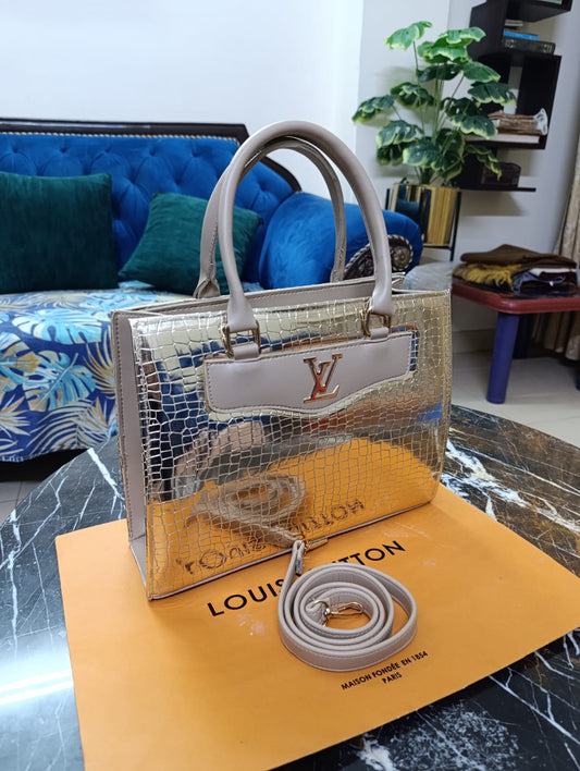 New Arrival - High-Quality LV Bag in Crocodile Shine Material (silver)