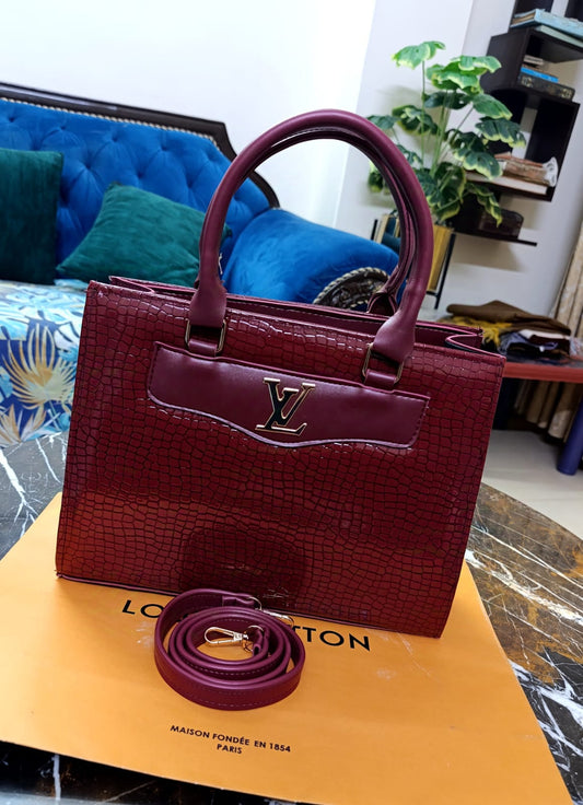 New Arrival - High-Quality LV Bag in Crocodile Shine Material (red)