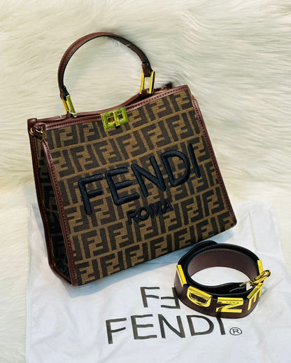 Fendi Tote Bag with Premium Features (brown 1)
