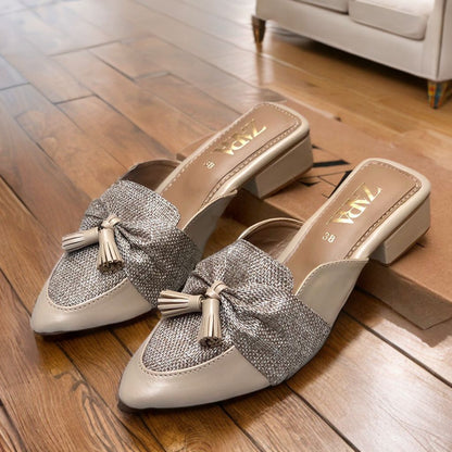 ZARA Block Heel Pumps (gold)