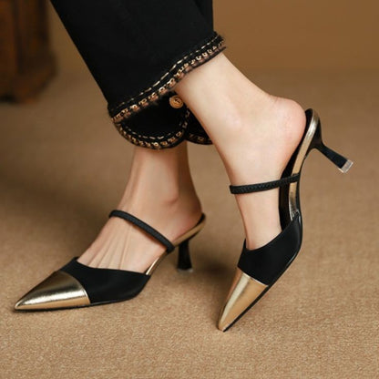 Jimmy Choo -High Quality Pointed Toe Heels (black/gold)