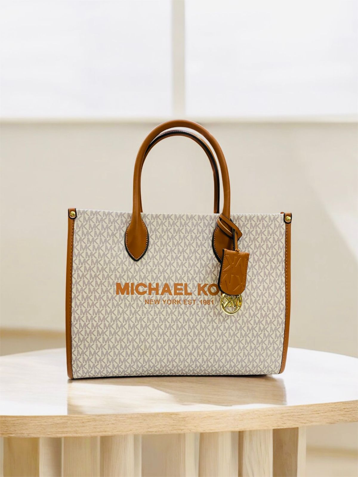 Michael Kors Women Bag – Premium Quality with Full Embossing (Beige+Brown)