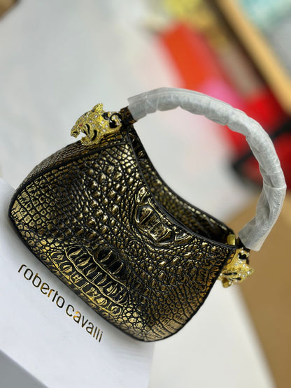 Roberto Cavalli High-Quality Crossbody Bag (Black/gold)