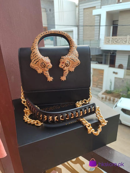 Roberto Cavalli Handbag (black/gold)