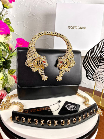 Roberto Cavalli Handbag (black/gold)