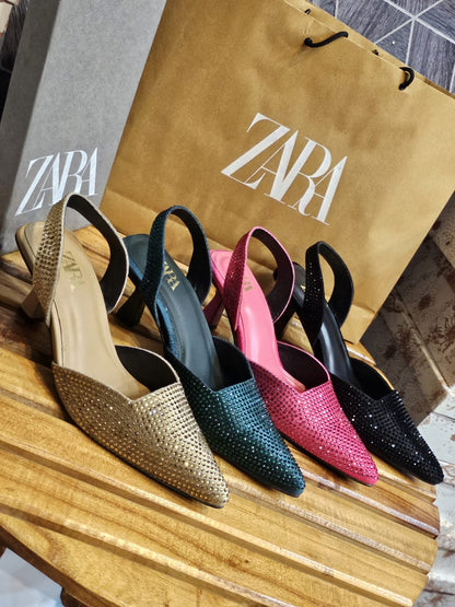 Zara Rhinestone Heel (black)