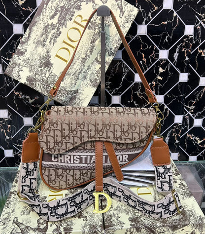 Christian Dior Saddle Bag (brown/white)