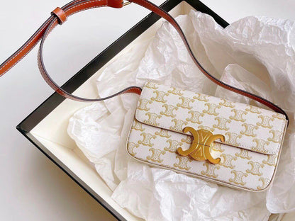 CELINE Crossbody Bag (white/gold/brown)