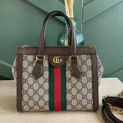 Gucci Women Handbag – Premium Quality with Complete Branded Accessories  (Brown)