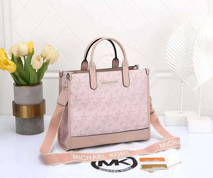 Michael Kors Women Handbag – Master Quality with Complete Branded Accessories (Pink+Beige)