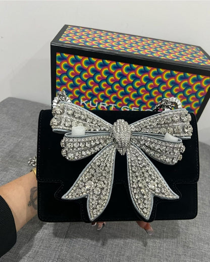 Kurt Geiger Shoreditch Women Bow Bag – Special Edition (Black/Silver)