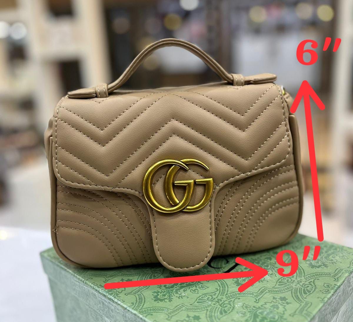 GUCCI GG Marmont Mini Top Handle Sling Bag (pink)