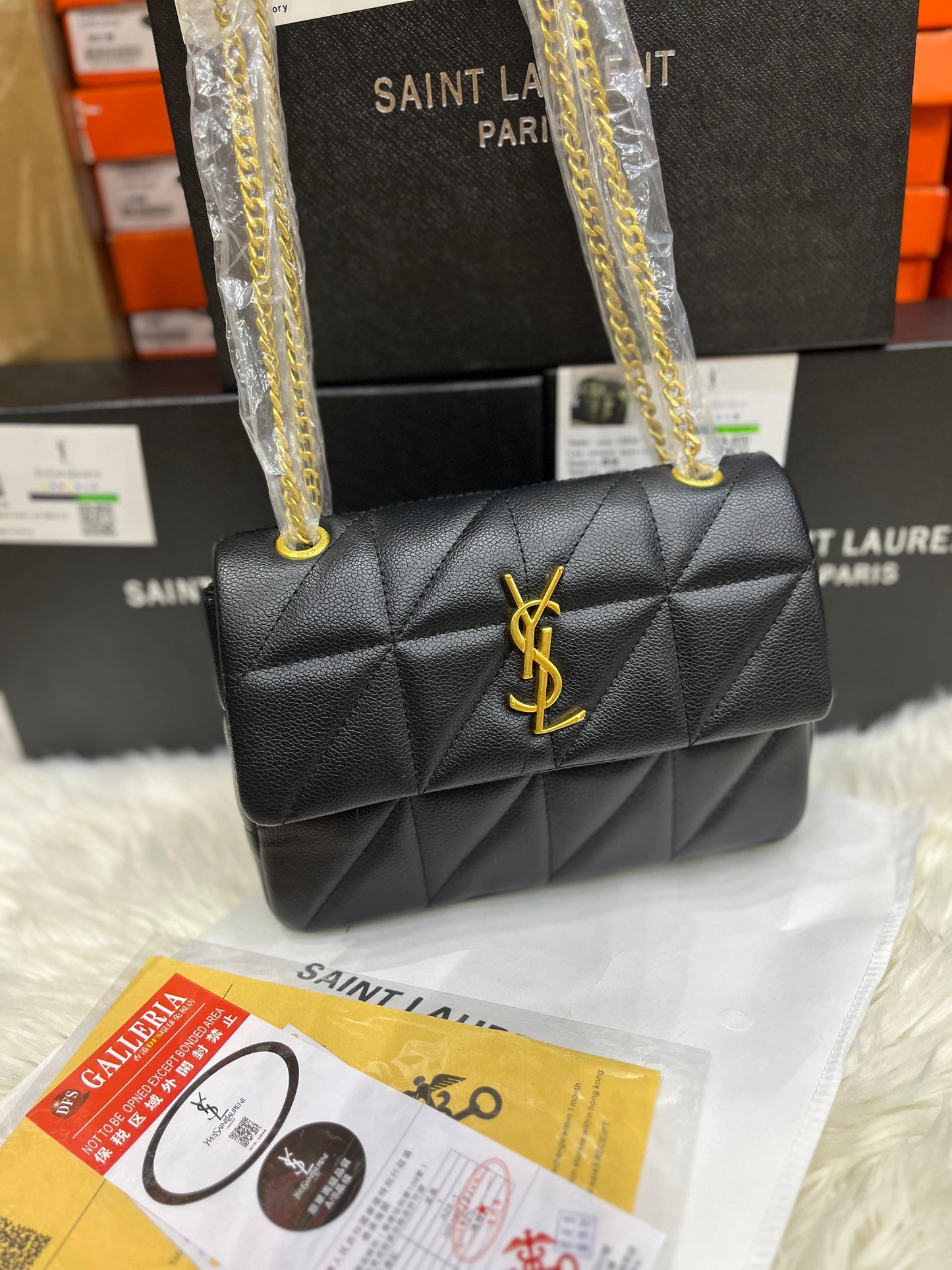 SAINT LAURENT JAMIE 4.3 MINI IN LAMBSKIN (black/gold)