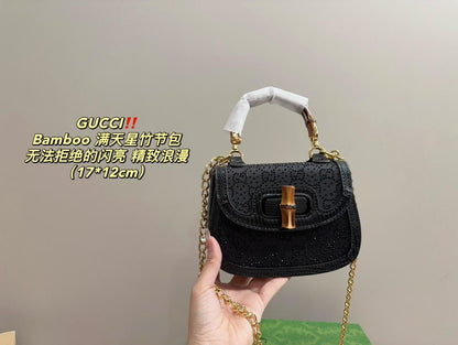 Gucci Bamboo 1947 Crystals Mini Bag – Luxury in Every Detail (Black)