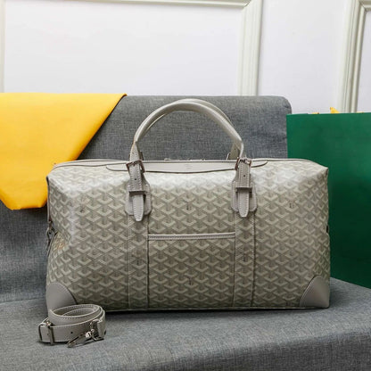 GOYARD Print Coated Canvas Boeing 55 Travel Bag (Grey)