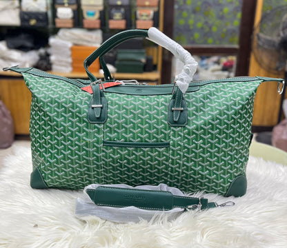 GOYARD Print Coated Canvas Boeing 55 Travel Bag (Green)