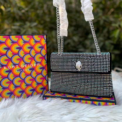 KURT GEIGER Cross Shoulder Bag (black/silver)