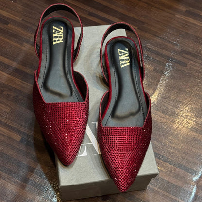 Zara Stone Flat (Maroon)