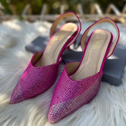 Zara Stone Heels – Premium Quality Women's Heels (Pink)