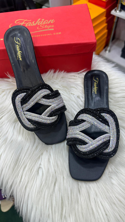 Fashionsteps Flats – Premium Quality (Black/Silver)