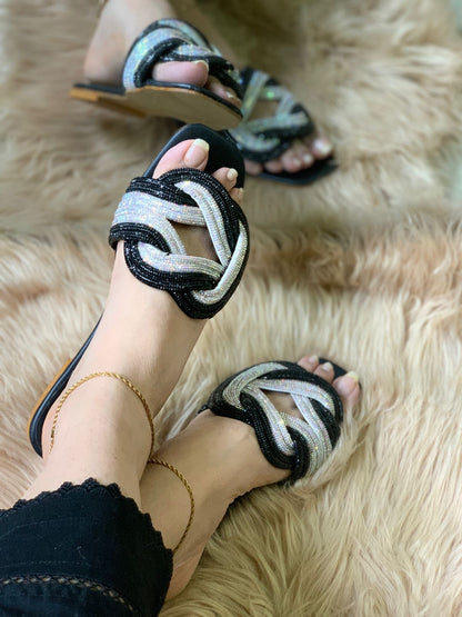 Fashionsteps Flats – Premium Quality (Black/Silver)