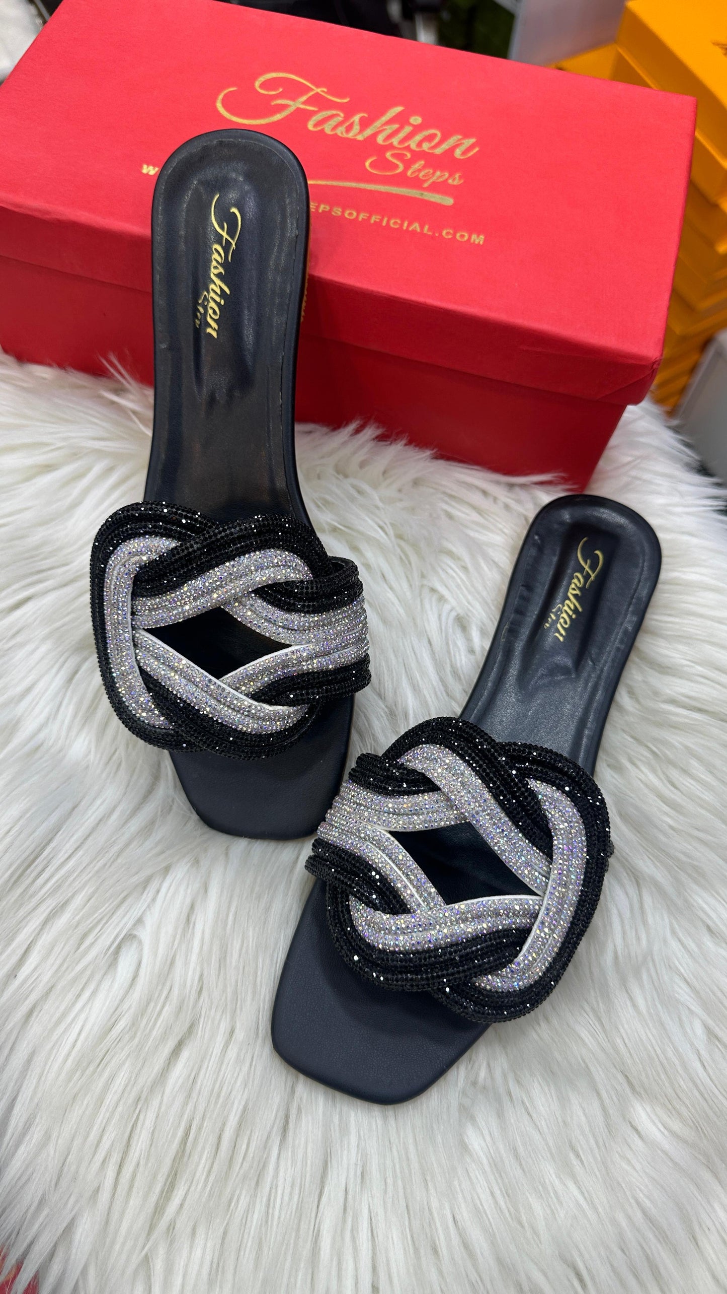 Fashionsteps Flats – Premium Quality (Black/Silver)