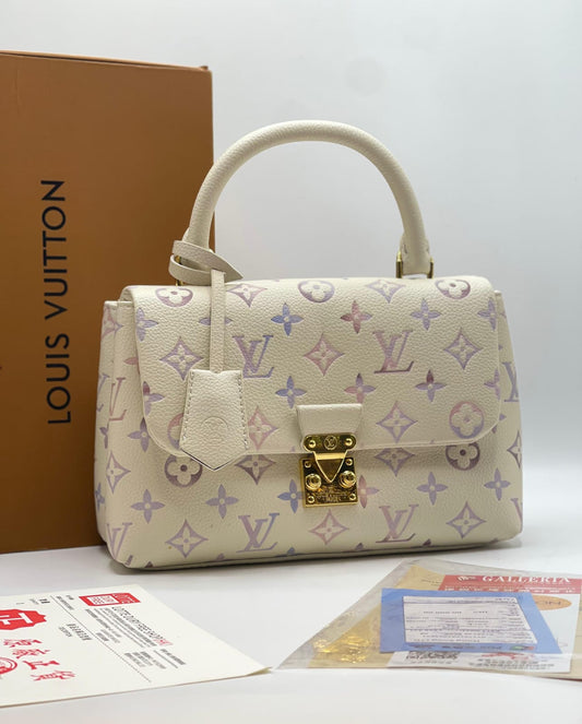LOUIS VUITTON Crossbody Women Bag (Cream-colored with a pastel multicolor LV monogram)