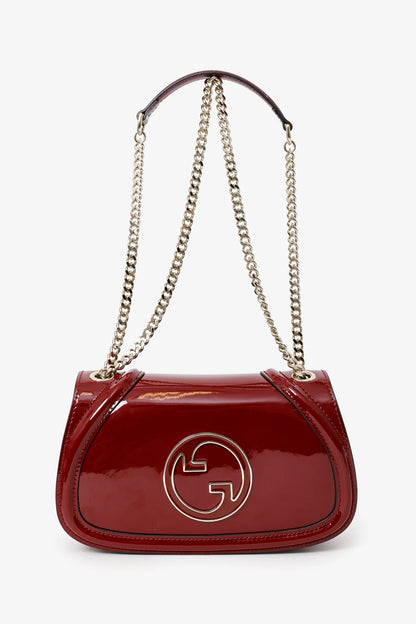 G-U-C-C-I Blondie Small Shoulder Women Bag – Rosso Ancora Red Patent