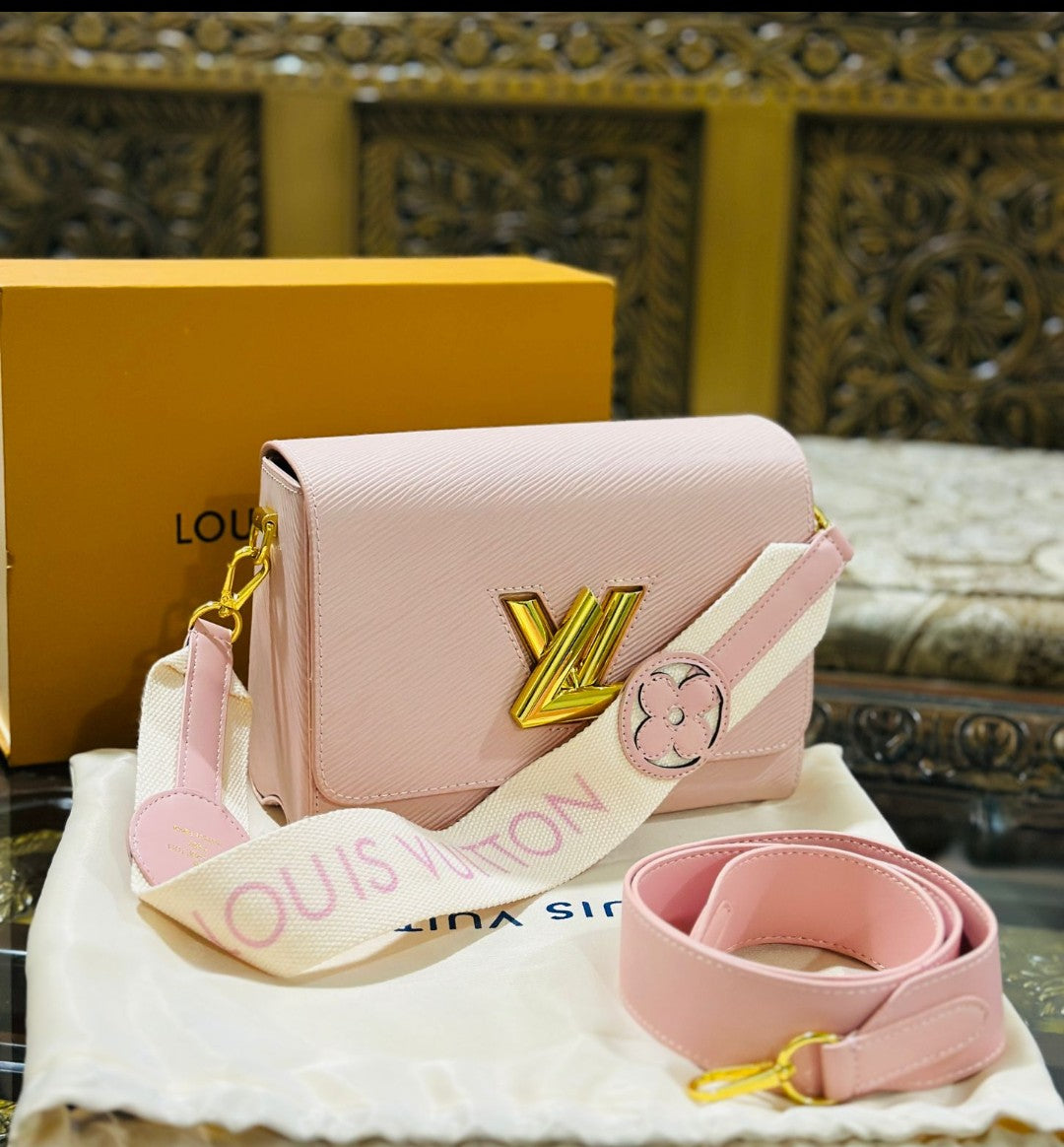 Louis Vuitton New Logo Edition Women's Crossbody Bag with Stylish Long Chain (Pink 4)