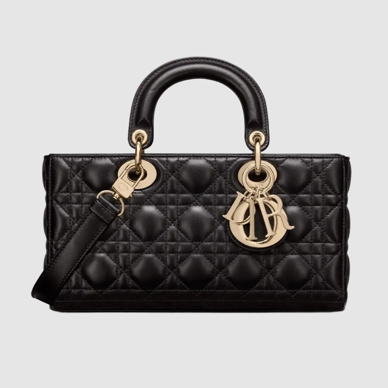 DIOR Medium Lady D-Joy Bag Black Cannage Lambskin – Luxury Women Bag (Black)