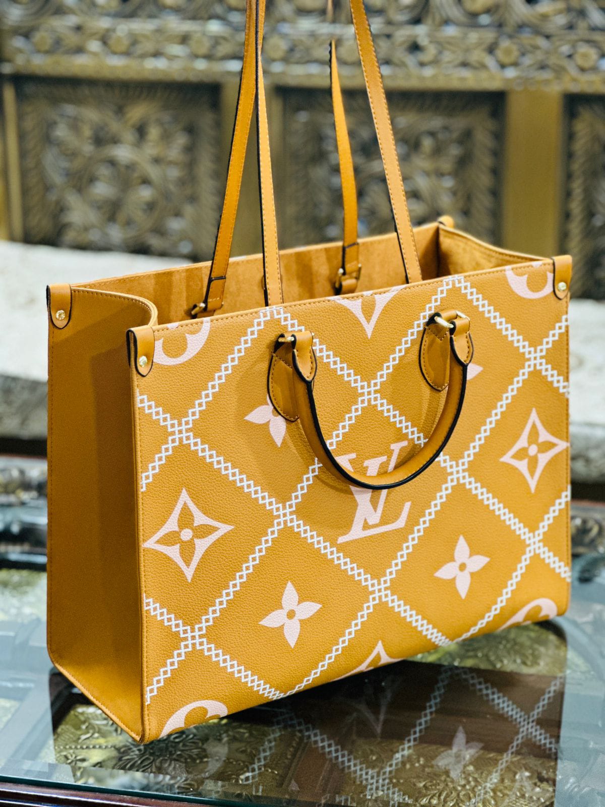 Louis Vuitton On the Go Tote: Timeless Elegance (Mustard)