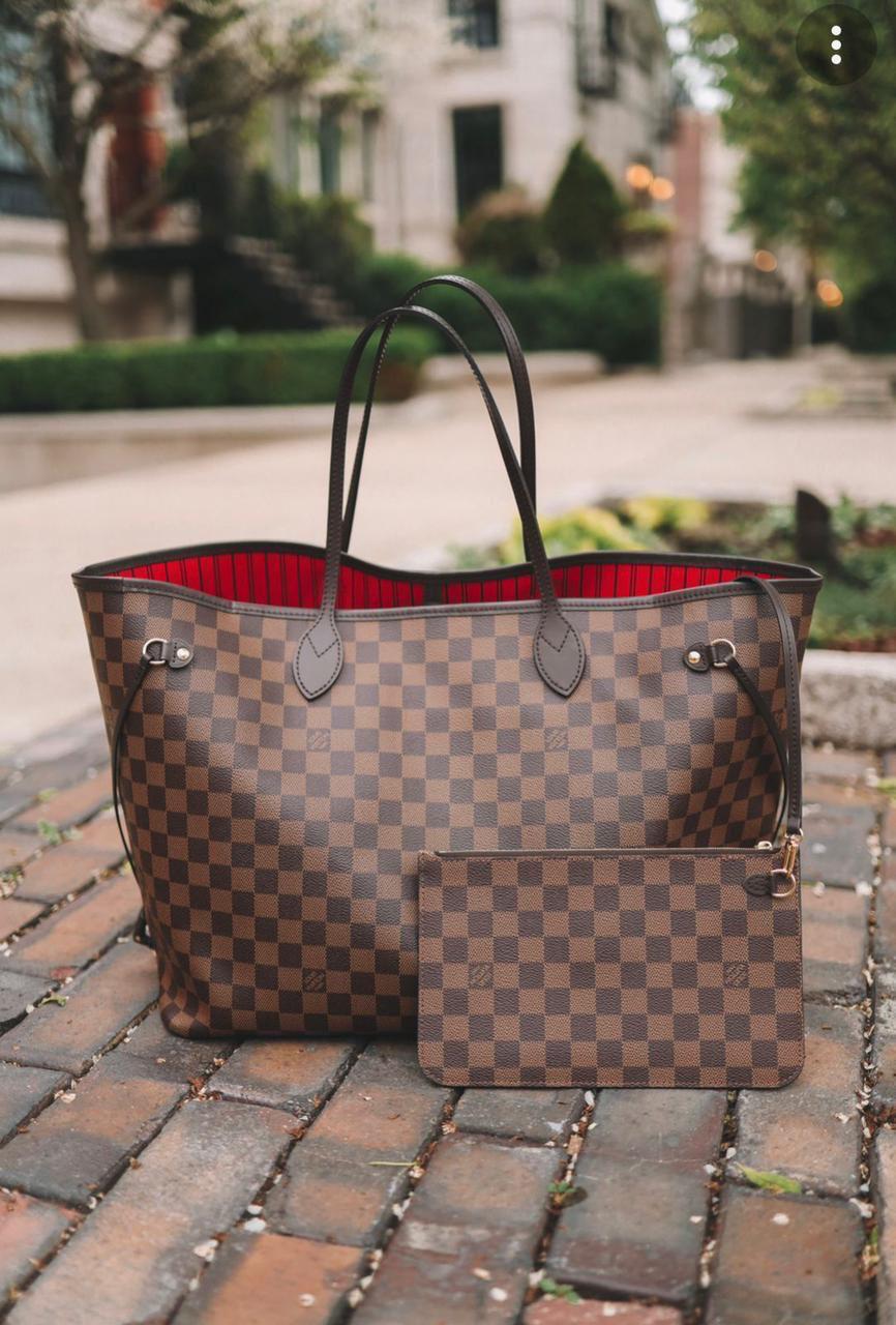 LOUIS VUITTON Neverfull GM - Women's Handbag (Brown Checkbox)