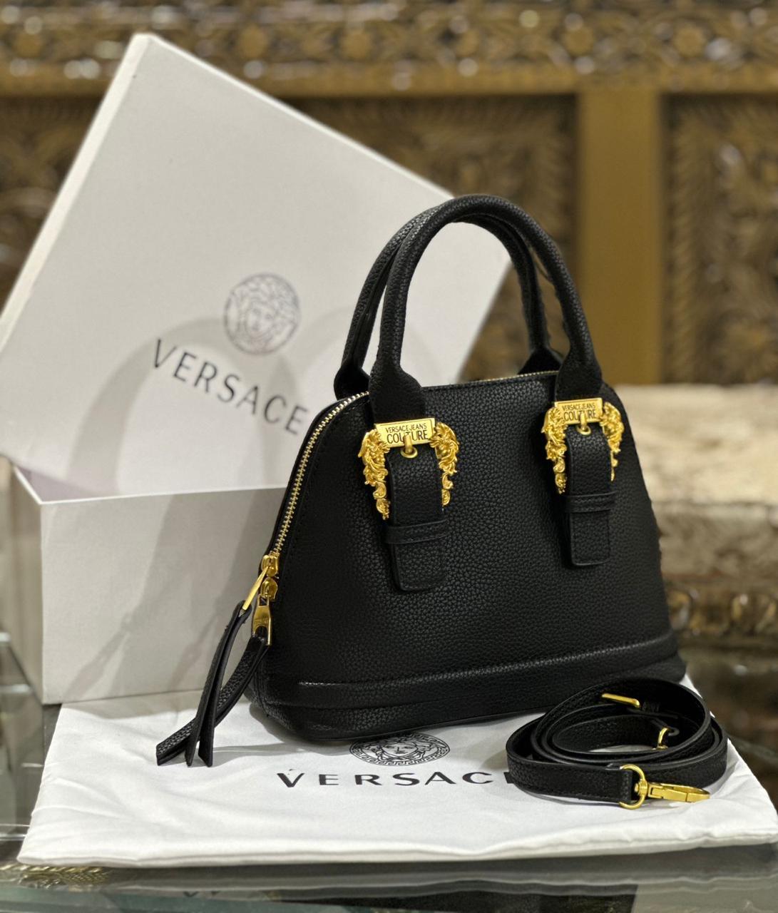 Versace Couture Alma Style Cross Body Bag for Women (Black)