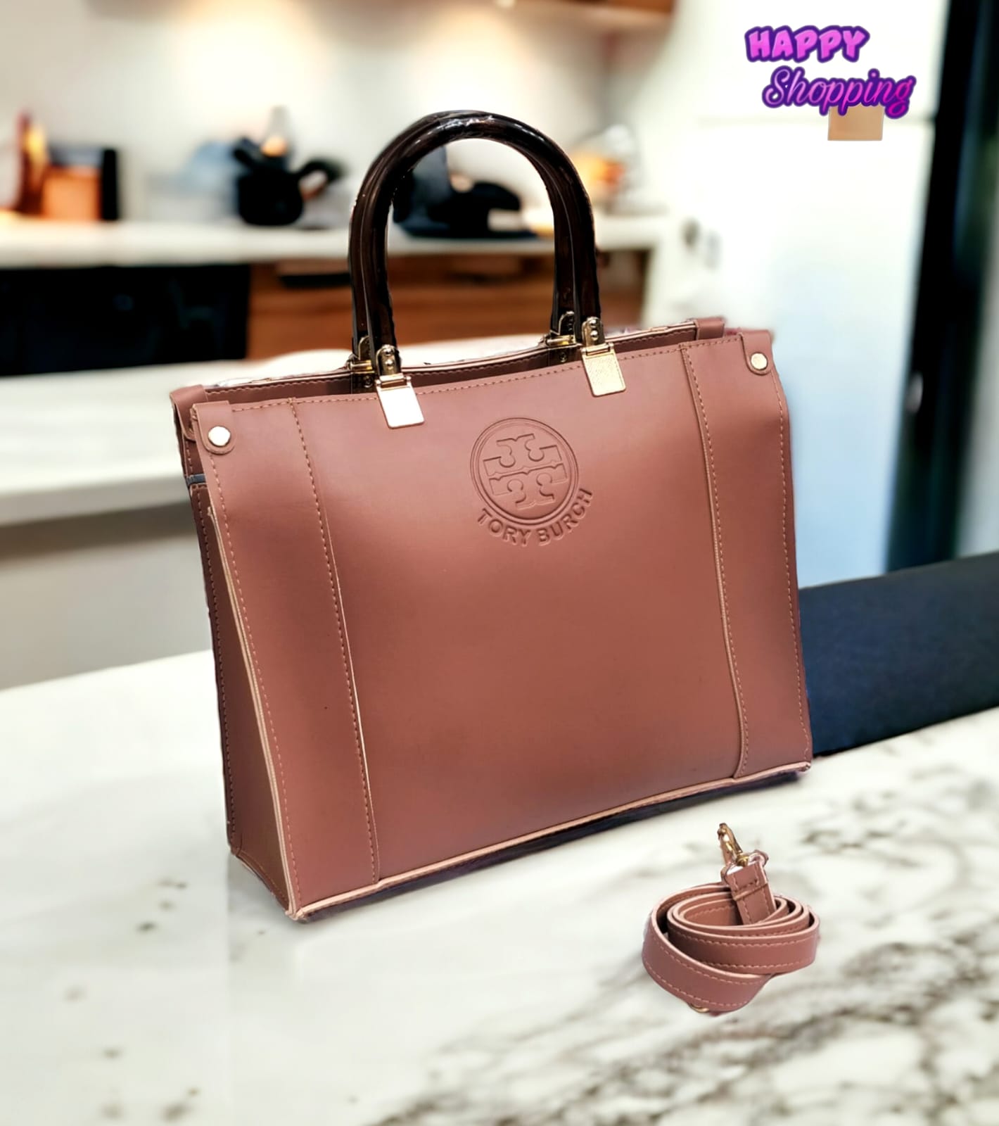 Tory Burch Premium Quality Women's Shoulder Bag | Stylish & Unique Design (Peach)