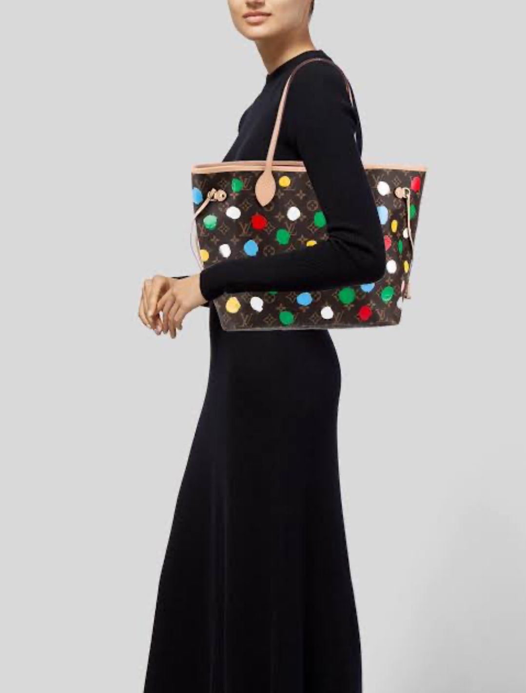 Louis Vuitton x Yayoi Kusama Neverfull MM Tote Bag (Brown / Beige Multi Colours)