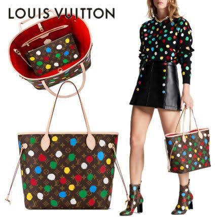 Louis Vuitton x Yayoi Kusama Neverfull MM Tote Bag (Brown / Beige Multi Colours)