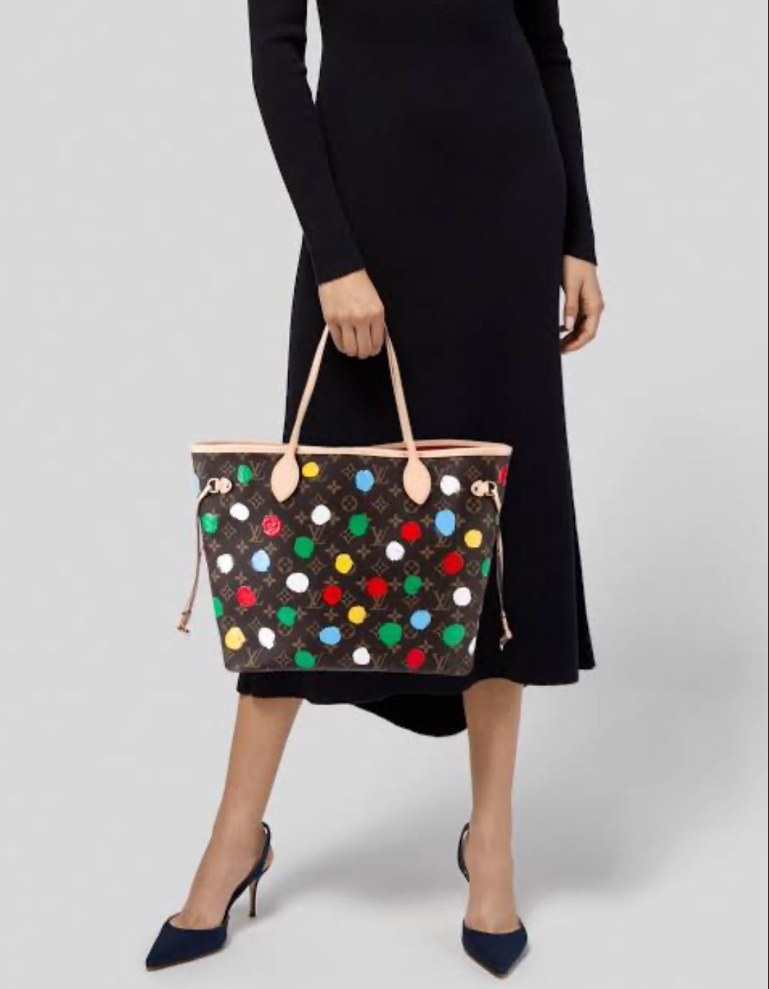 Louis Vuitton x Yayoi Kusama Neverfull MM Tote Bag (Brown / Beige Multi Colours)