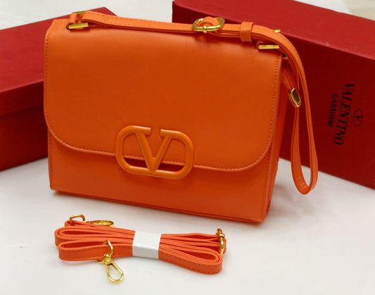 Chic Women Bag - Valentino-Inspired Unique Crossbody Style (Orange)