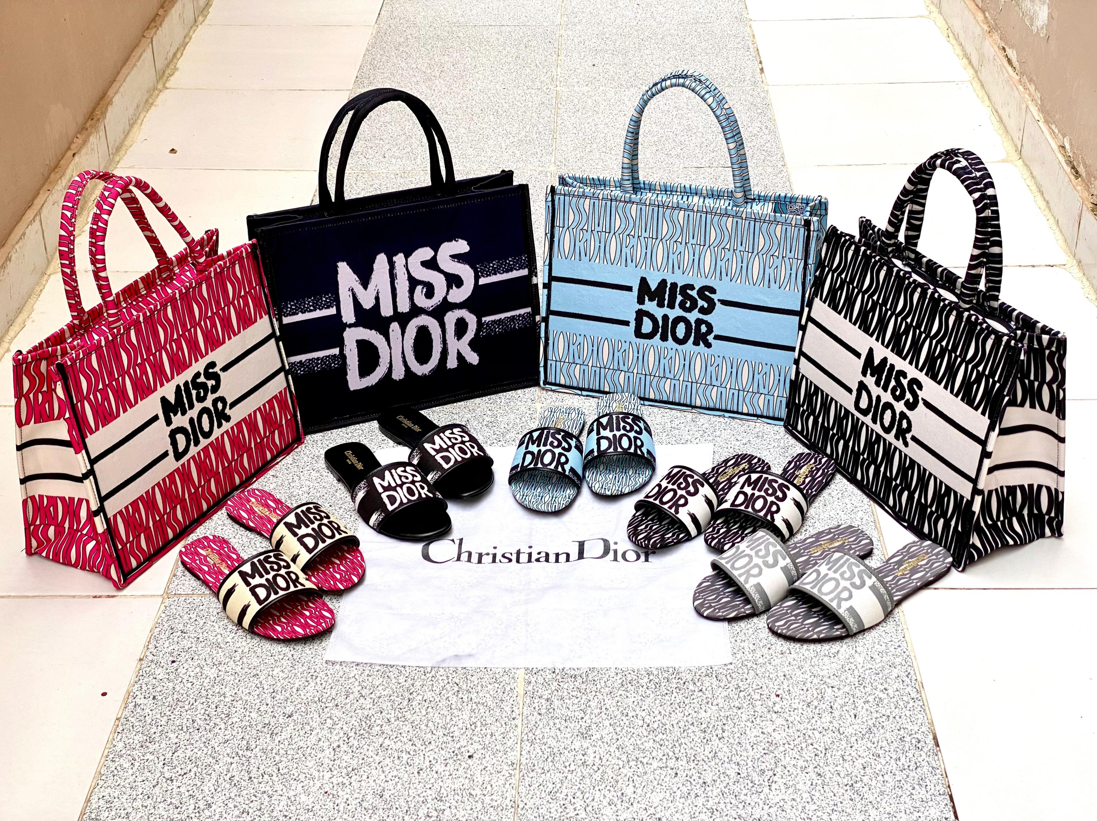 Dior-Inspired Book Tote with Miss Dior Graffiti (Brown) – LDD