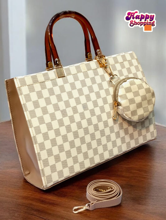 Louis Vuitton Master Quality 2pcs Large Shoulder Women's Bag (White)