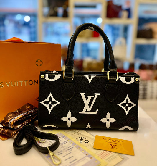 Elegant Women Bag - Louis Vuitton-Inspired Handbag with Long Belt & Brand Accessories (Black)