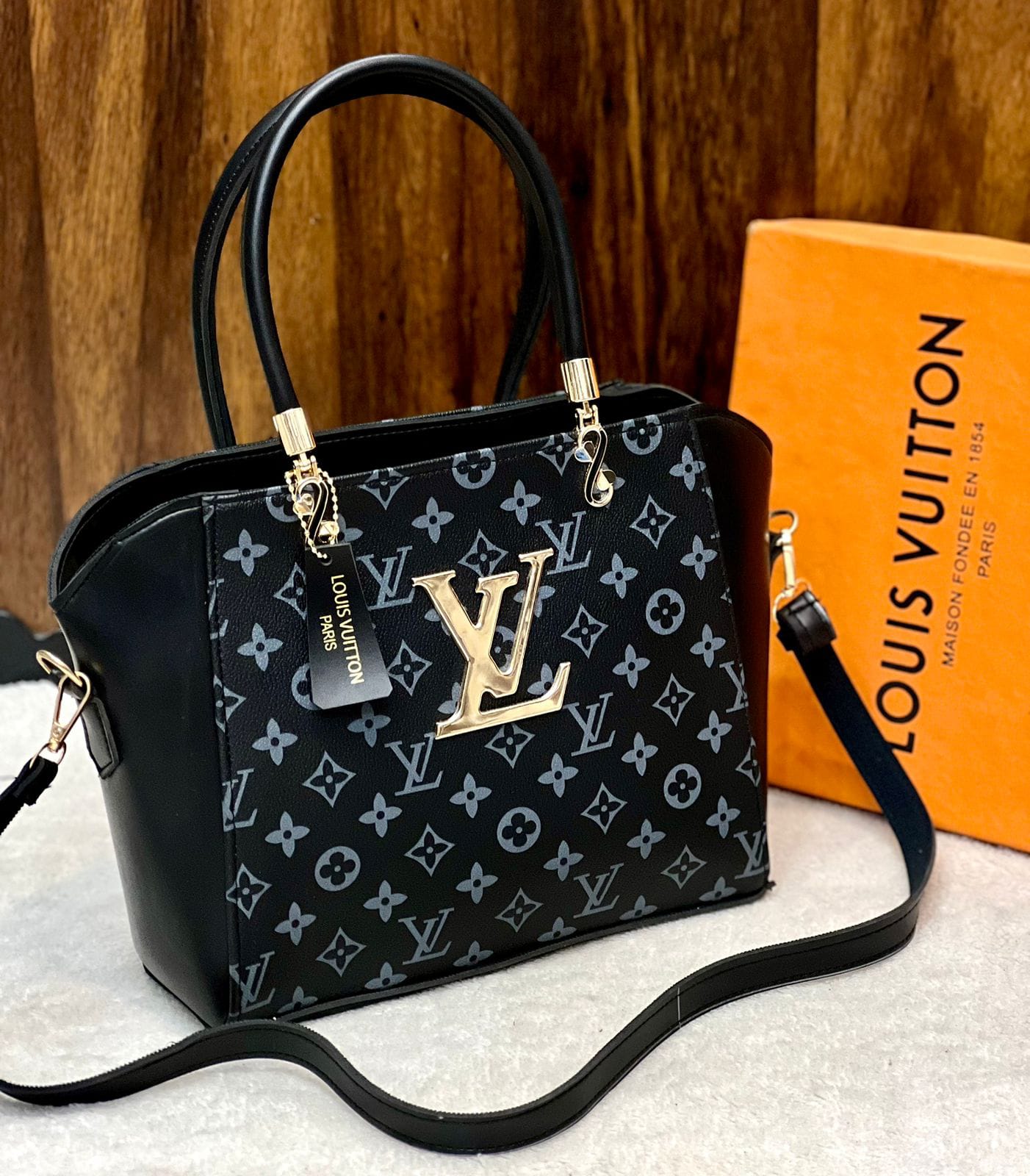 New Arrival Women Bag - Louis Vuitton-Inspired Masterpiece Branded Bag (Black Flower)