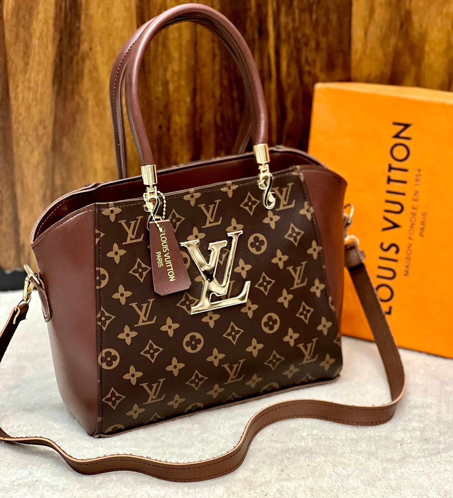 New Arrival Women Bag - Louis Vuitton-Inspired Masterpiece Branded Bag (Brown Flower)