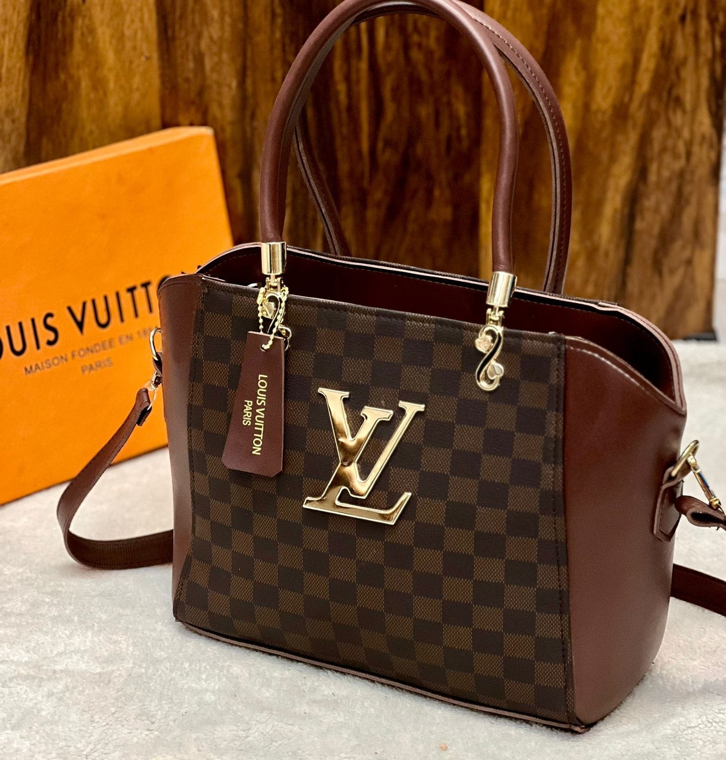 New Arrival Women Bag - Louis Vuitton-Inspired Masterpiece Branded Bag (Brown Check)