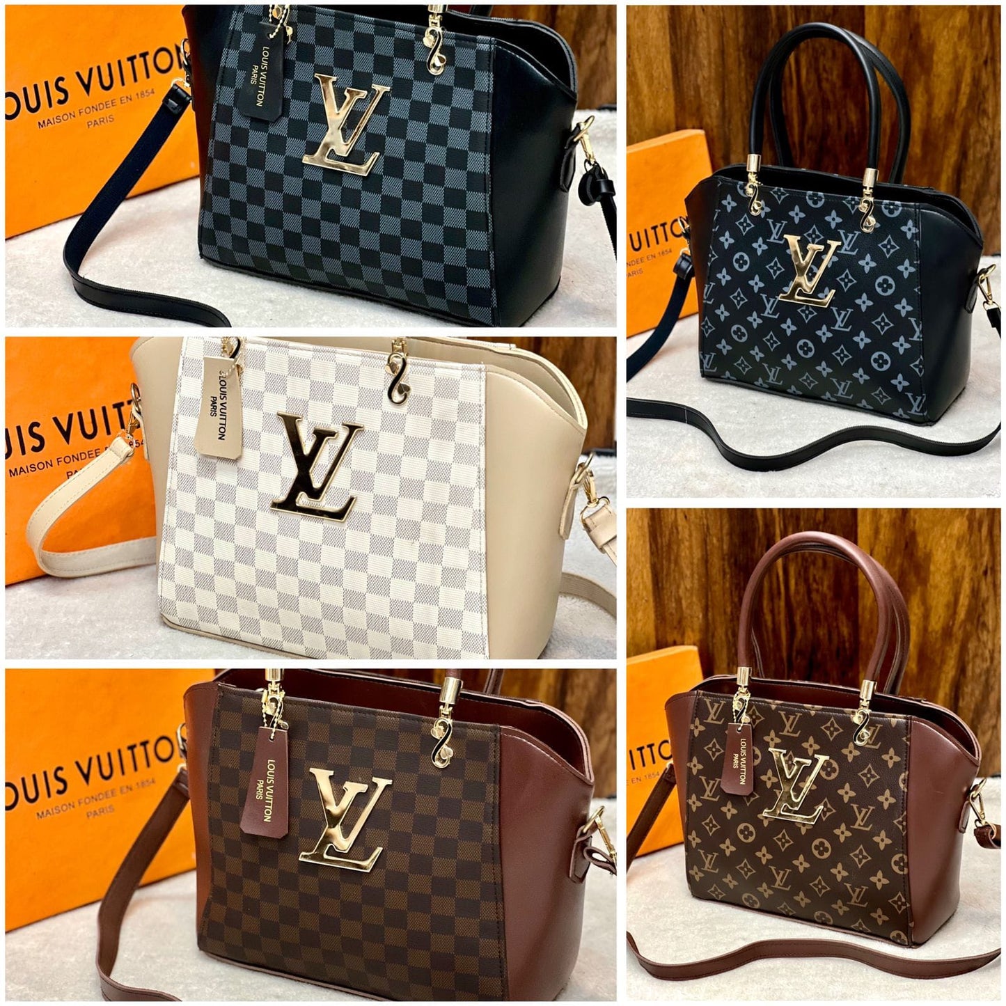 New Arrival Women Bag - Louis Vuitton-Inspired Masterpiece Branded Bag (Beige/White)