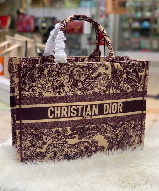 Christian Dior Book Tote - Master Quality Women Bag with Branded Details (Red-Design-1)