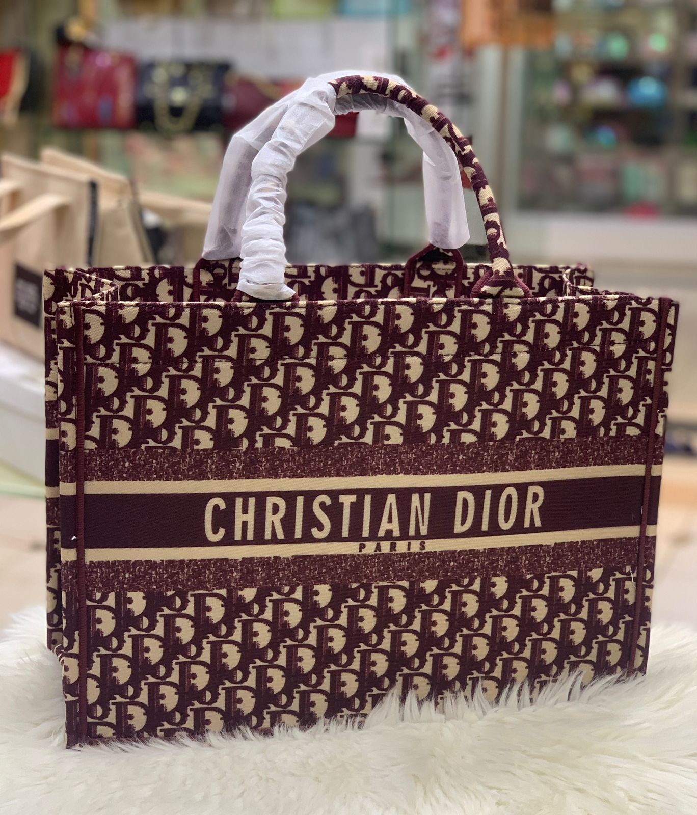 Christian Dior Book Tote - Master Quality Women Bag with Branded Details (Red-Design-2)