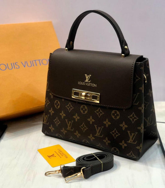 High-Quality Louis Vuitton Crossbody Bag with Metal Lock (Brown-1)